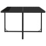 Set comedor de jardín 9 piezas y cojines ratán sintético negro