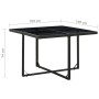 Set comedor de jardín 9 piezas y cojines ratán sintético negro