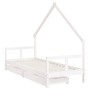 Estructura cama niños con cajones madera pino blanco 80x200 cm