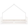 Estructura cama niños con cajones madera pino blanco 80x200 cm