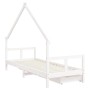 Estructura cama niños con cajones madera pino blanco 80x200 cm