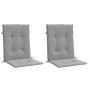 Cojín silla jardín respaldo bajo 2 uds tela Oxford gris