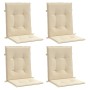 Cojín de silla de jardín respaldo bajo 4 uds tela Oxford beige