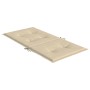 Cojín de silla de jardín respaldo bajo 4 uds tela Oxford beige