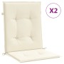 Cojín silla jardín respaldo bajo 2 uds tela Oxford crema