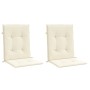 Cojín silla jardín respaldo bajo 2 uds tela Oxford crema