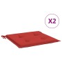 Cojines de silla de jardín 2 uds tela Oxford rojo 50x50x3 cm
