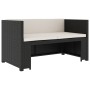Set muebles de jardín 5 piezas y cojines ratán sintético negro