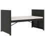 Set muebles de jardín 5 piezas y cojines ratán sintético negro