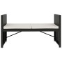 Set muebles de jardín 5 piezas y cojines ratán sintético negro