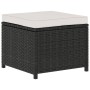 Set muebles de jardín 5 piezas y cojines ratán sintético negro