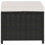 Set muebles de jardín 5 piezas y cojines ratán sintético negro
