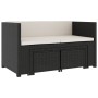 Set muebles de jardín 5 piezas y cojines ratán sintético negro