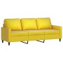 Sofá de 3 plazas con taburete terciopelo amarillo 180 cm