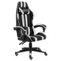 Silla gaming de cuero sintético negro y blanco