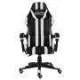 Silla gaming de cuero sintético negro y blanco