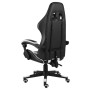 Silla gaming de cuero sintético negro y blanco