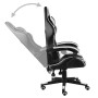 Silla gaming de cuero sintético negro y blanco