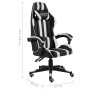 Silla gaming de cuero sintético negro y blanco