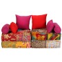 Puf modular de 2 plazas de tela patchwork