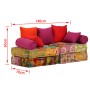 Puf modular de 2 plazas de tela patchwork