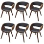 Sillas de comedor 6 uds cuero sintético marrón