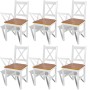 Sillas de comedor 6 unidades madera de pino blanco