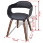 Sillas de comedor 2 uds madera curvada y cuero sintético negro