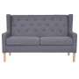 Conjunto de sofás 2 piezas tela gris