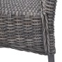 Sillas de comedor 4 unidades ratán Kubu y madera mango marrón
