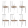 Sillas de comedor con cojines de madera maciza blanca 6 unidades