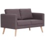 Conjunto de sofás 2 piezas tela gris taupe