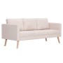 Conjunto de sofás 2 piezas tela color crema