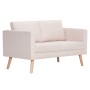 Conjunto de sofás 2 piezas tela color crema