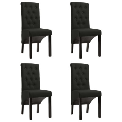 Sillas de comedor 4 unidades tela negras