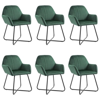 Sillas de comedor 6 unidades terciopelo verde