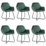 Sillas de comedor 6 unidades terciopelo verde