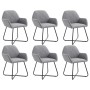 Sillas de comedor 6 unidades de tela gris claro