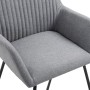 Sillas de comedor 6 unidades de tela gris claro