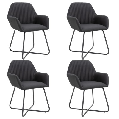 Sillas de comedor 4 unidades tela negras