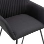 Sillas de comedor 4 unidades tela negras