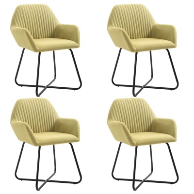 Sillas de comedor giratorias 4 unidades tela verde
