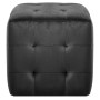 Puf 2 unidades terciopelo negro 30x30x30 cm