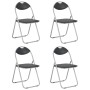 Sillas de comedor plegables 4 unidades cuero sintético negro