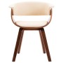 Sillas de comedor 4 uds madera curvada y cuero sintético crema