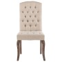 Sillas de comedor 2 unidades tela con apariencia de lino beige