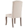 Sillas de comedor 2 unidades tela con apariencia de lino beige