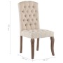 Sillas de comedor 2 unidades tela con apariencia de lino beige