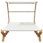 Tumbona con dosel madera maciza curvada crema 165x203x138 cm