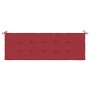 Cojín de banco de jardín tela Oxford rojo tinto 150x50x3 cm